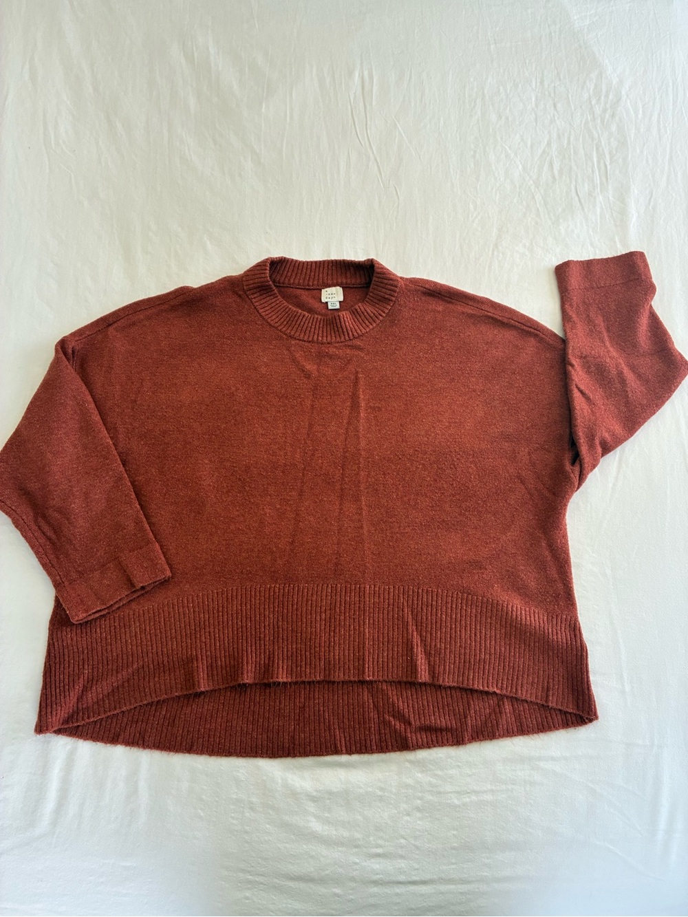 a new day Oversized Rust Crewneck Sweater